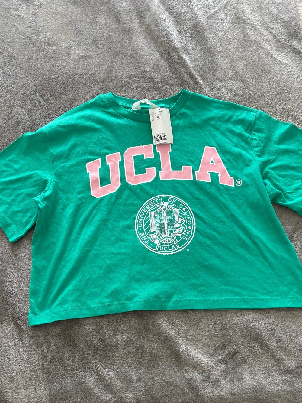 Kids H&M Green UCLA Graphic Short Sleeve Tee - Size 14+